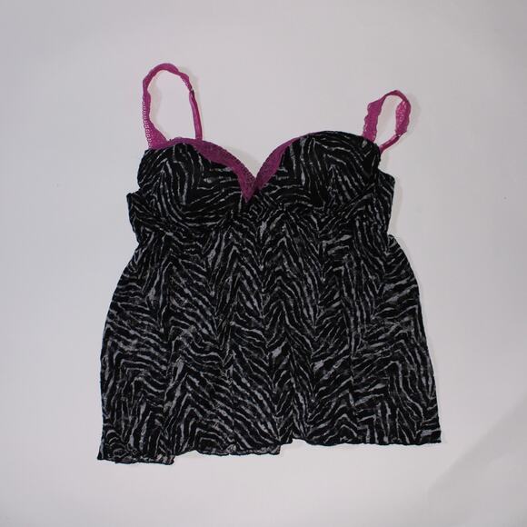 Seductive Wear By Cinema Etoile Zebra Print Semi Sheer Pushup Babydoll - Picture 1 of 5